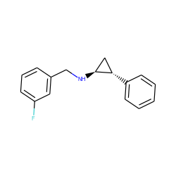 Fc1cccc(CN[C@H]2C[C@@H]2c2ccccc2)c1 ZINC000044423828