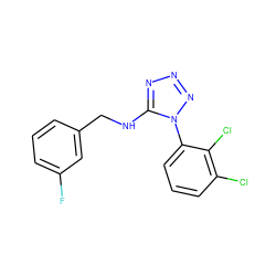 Fc1cccc(CNc2nnnn2-c2cccc(Cl)c2Cl)c1 ZINC000071334698