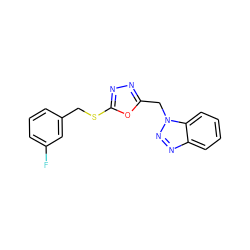 Fc1cccc(CSc2nnc(Cn3nnc4ccccc43)o2)c1 ZINC000096271748