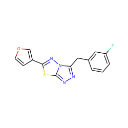 Fc1cccc(Cc2nnc3sc(-c4ccoc4)nn23)c1 ZINC000096904280