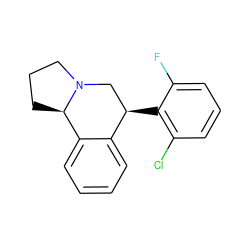 Fc1cccc(Cl)c1[C@@H]1CN2CCC[C@@H]2c2ccccc21 ZINC000029233668