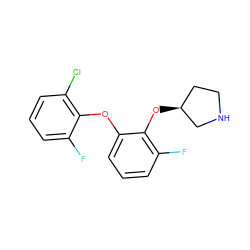 Fc1cccc(Cl)c1Oc1cccc(F)c1O[C@H]1CCNC1 ZINC000066112229