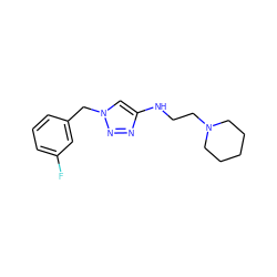 Fc1cccc(Cn2cc(NCCN3CCCCC3)nn2)c1 ZINC000209669388