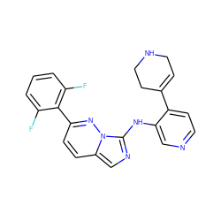 Fc1cccc(F)c1-c1ccc2cnc(Nc3cnccc3C3=CCNCC3)n2n1 ZINC000142982701