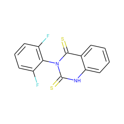 Fc1cccc(F)c1-n1c(=S)[nH]c2ccccc2c1=S ZINC000098052884