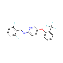 Fc1cccc(F)c1CNc1ccc(Oc2ccccc2C(F)(F)F)cn1 ZINC000207723914