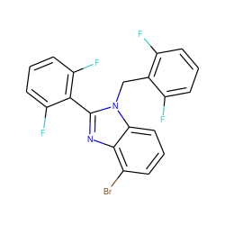 Fc1cccc(F)c1Cn1c(-c2c(F)cccc2F)nc2c(Br)cccc21 ZINC000013518723