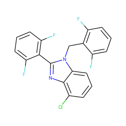 Fc1cccc(F)c1Cn1c(-c2c(F)cccc2F)nc2c(Cl)cccc21 ZINC000013518660