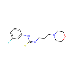 Fc1cccc(N/C(S)=N\CCCN2CCOCC2)c1 ZINC000018251146