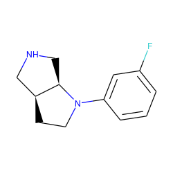 Fc1cccc(N2CC[C@H]3CNC[C@H]32)c1 ZINC000038157684