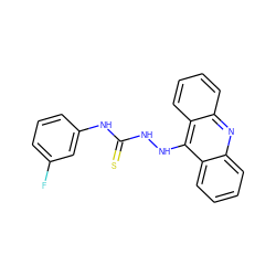 Fc1cccc(NC(=S)NNc2c3ccccc3nc3ccccc23)c1 ZINC000013497220