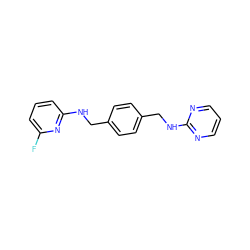 Fc1cccc(NCc2ccc(CNc3ncccn3)cc2)n1 ZINC000072110005