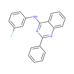 Fc1cccc(Nc2nc(-c3ccccc3)nc3ccccc23)c1 ZINC000035067606