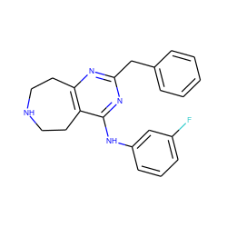 Fc1cccc(Nc2nc(Cc3ccccc3)nc3c2CCNCC3)c1 ZINC000096271307