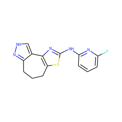 Fc1cccc(Nc2nc3c(s2)CCCc2n[nH]cc2-3)n1 ZINC000072119654