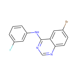 Fc1cccc(Nc2ncnc3ccc(Br)cc23)c1 ZINC000032540960