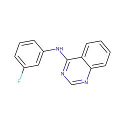 Fc1cccc(Nc2ncnc3ccccc23)c1 ZINC000000151212