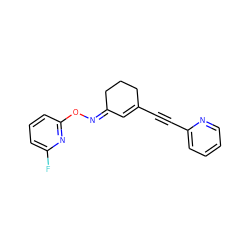 Fc1cccc(O/N=C2/C=C(C#Cc3ccccn3)CCC2)n1 ZINC000049784907