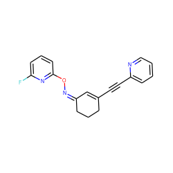 Fc1cccc(O/N=C2\C=C(C#Cc3ccccn3)CCC2)n1 ZINC000049784908