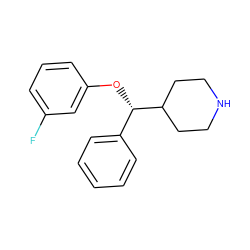 Fc1cccc(O[C@@H](c2ccccc2)C2CCNCC2)c1 ZINC000000025765