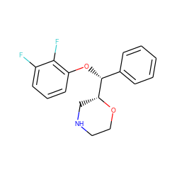 Fc1cccc(O[C@H](c2ccccc2)[C@H]2CNCCO2)c1F ZINC000029050439