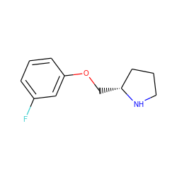 Fc1cccc(OC[C@@H]2CCCN2)c1 ZINC000020443150