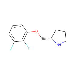 Fc1cccc(OC[C@@H]2CCCN2)c1F ZINC000026381346