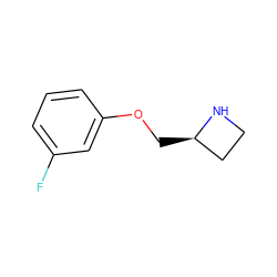 Fc1cccc(OC[C@@H]2CCN2)c1 ZINC000026390727