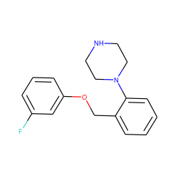 Fc1cccc(OCc2ccccc2N2CCNCC2)c1 ZINC000045298848