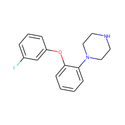 Fc1cccc(Oc2ccccc2N2CCNCC2)c1 ZINC000045283815