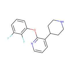 Fc1cccc(Oc2ncccc2C2CCNCC2)c1F ZINC000045393891