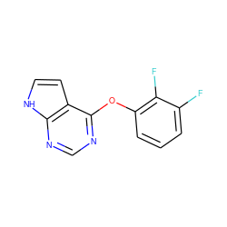 Fc1cccc(Oc2ncnc3[nH]ccc23)c1F ZINC000068916877