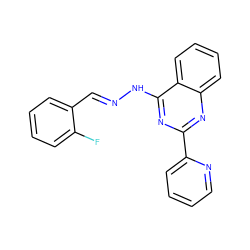 Fc1ccccc1/C=N/Nc1nc(-c2ccccn2)nc2ccccc12 ZINC000005025347