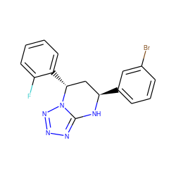 Fc1ccccc1[C@@H]1C[C@@H](c2cccc(Br)c2)Nc2nnnn21 ZINC000015866361