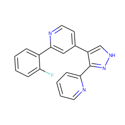 Fc1ccccc1-c1cc(-c2c[nH]nc2-c2ccccn2)ccn1 ZINC000013684383