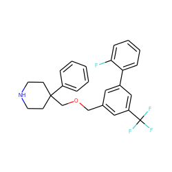 Fc1ccccc1-c1cc(COCC2(c3ccccc3)CCNCC2)cc(C(F)(F)F)c1 ZINC000201217604