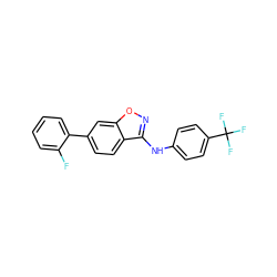 Fc1ccccc1-c1ccc2c(Nc3ccc(C(F)(F)F)cc3)noc2c1 ZINC000045289173