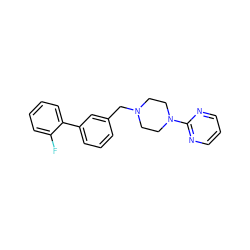 Fc1ccccc1-c1cccc(CN2CCN(c3ncccn3)CC2)c1 ZINC000026163692