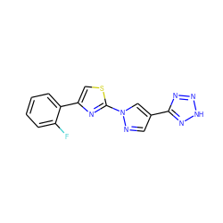 Fc1ccccc1-c1csc(-n2cc(-c3nn[nH]n3)cn2)n1 ZINC000473135319