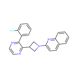 Fc1ccccc1-c1nccnc1C1CN(c2ccc3ccccc3n2)C1 ZINC000140198475