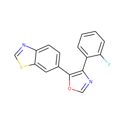 Fc1ccccc1-c1ncoc1-c1ccc2ncsc2c1 ZINC000029041793