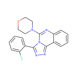 Fc1ccccc1-c1nnc2c3ccccc3nc(N3CCOCC3)n12 ZINC000003063658