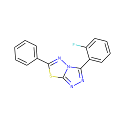 Fc1ccccc1-c1nnc2sc(-c3ccccc3)nn12 ZINC000004855897