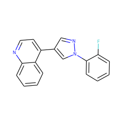 Fc1ccccc1-n1cc(-c2ccnc3ccccc23)cn1 ZINC000084615550