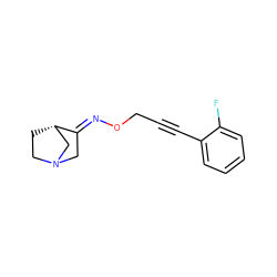 Fc1ccccc1C#CCO/N=C1\CN2CC[C@H]1C2 ZINC000013780106