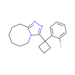 Fc1ccccc1C1(c2nnc3n2CCCCCC3)CCC1 ZINC000029044814