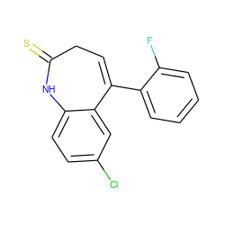 Fc1ccccc1C1=CCC(=S)Nc2ccc(Cl)cc21 ZINC000147090458