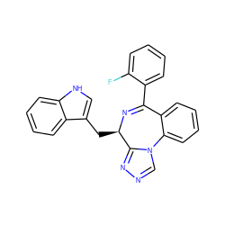 Fc1ccccc1C1=N[C@H](Cc2c[nH]c3ccccc23)c2nncn2-c2ccccc21 ZINC000029473695