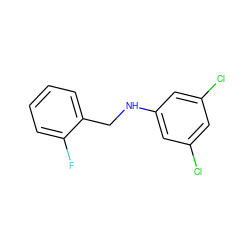 Fc1ccccc1CNc1cc(Cl)cc(Cl)c1 ZINC000000360491