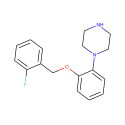 Fc1ccccc1COc1ccccc1N1CCNCC1 ZINC000043461306